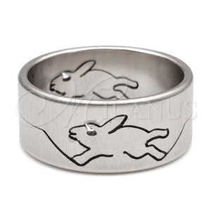 Anillo de Hombre 01.63.0715.07 Acero Inoxidable, Diseño de Estrella y Amor, Pulido, Tono Plateado (Size 7)