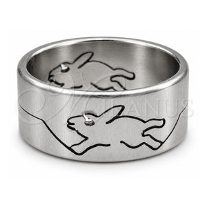 Anillo de Hombre 01.63.0715.07 Acero Inoxidable, Diseño de Estrella y Amor, Pulido, Tono Plateado (Tamaño 7)