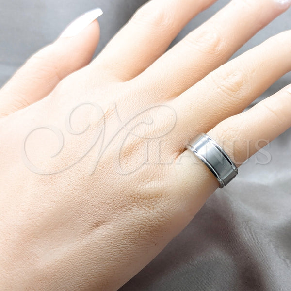 Anillo de Hombre 01.63.0695.07 Acero Inoxidable, Pulido Negro, Tono Plateado (Size 7)