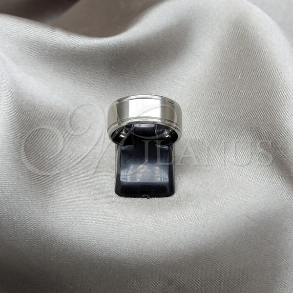 Anillo de Hombre 01.63.0695.07 Acero Inoxidable, Pulido Negro, Tono Plateado (Size 7)