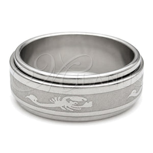 Anillo de Hombre 01.63.0720.07 Acero Inoxidable, Diseño de Escorpión y Duplo, Pulido, Tono Plateado (Size 7)