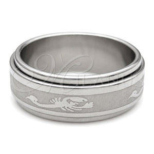 Anillo de Hombre 01.63.0720.08 Acero Inoxidable, Diseño de Duplo, Pulido, Tono Plateado (Size 8)