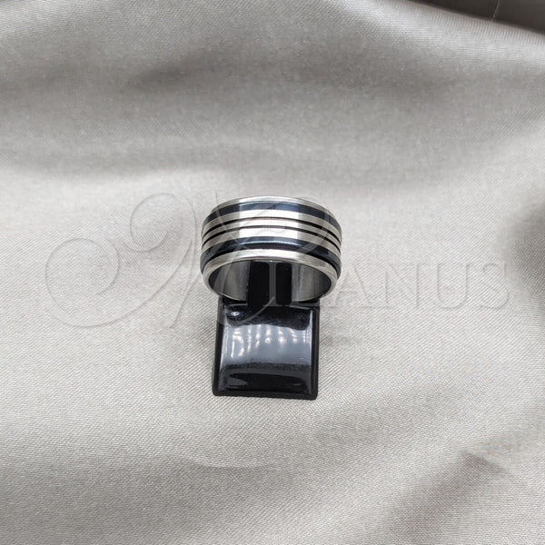 Anillo de Hombre 01.63.0722.07 Acero Inoxidable, Esmaltado Negro, Dos Tonos (Size 7)
