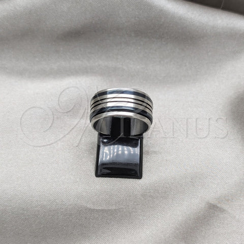 Anillo de Hombre 01.63.0722.07 Acero Inoxidable, Esmaltado Negro, Dos Tonos (Size 7)