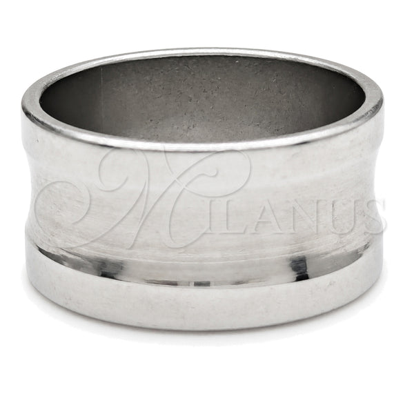 Anillo de Hombre 01.63.0723.07 Acero Inoxidable, Pulido Negro, Tono Plateado (Size 7)