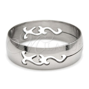 Anillo de Hombre 01.63.0724.08 Acero Inoxidable, Pulido Negro, Tono Plateado (Size 8)
