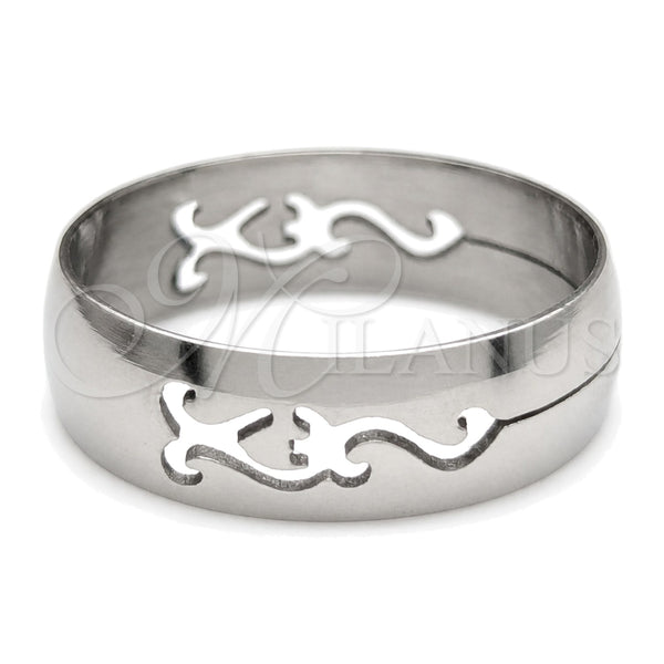 Anillo de Hombre 01.63.0724.08 Acero Inoxidable, Pulido Negro, Tono Plateado (Size 8)