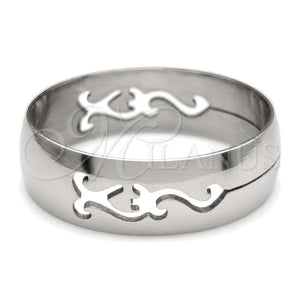 Anillo de Hombre 01.63.0724.08 Acero Inoxidable, Pulido Negro, Tono Plateado (Size 8)