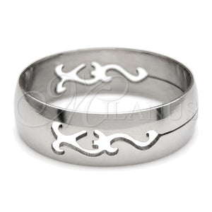 Anillo de Hombre 01.63.0724.09 Acero Inoxidable, Pulido Negro, Tono Plateado (Size 9)
