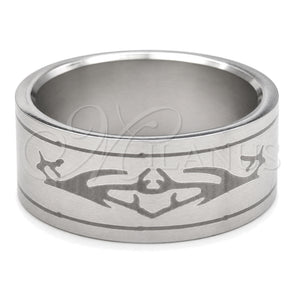 Anillo de Hombre 01.63.0725.07 Acero Inoxidable, Cepillado Negro, Tono Plateado (Size 7)