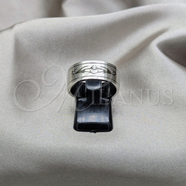 Anillo de Hombre 01.63.0725.07 Acero Inoxidable, Cepillado Negro, Tono Plateado (Size 7)