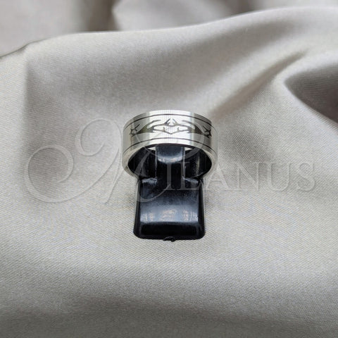 Anillo de Hombre 01.63.0725.07 Acero Inoxidable, Cepillado Negro, Tono Plateado (Size 7)