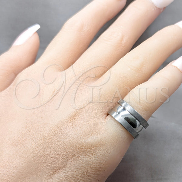 Anillo de Hombre 01.63.0726.07 Acero Inoxidable, Cepillado, Tono Plateado (Size 7)