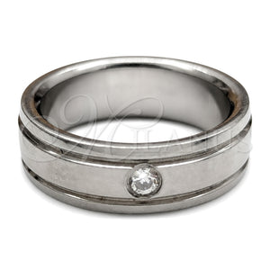 Anillo de Hombre 01.63.0727.07 Acero Inoxidable, con Blanca Cristal, Pulido, Tono Plateado (Size 7)