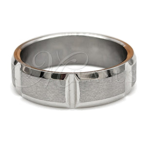 Anillo de Hombre 01.63.0730.08 Acero Inoxidable, Cepillado, Tono Plateado (Size 8)