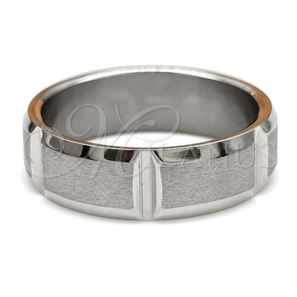 Anillo de Hombre 01.63.0730.08 Acero Inoxidable, Cepillado, Tono Plateado (Size 8)