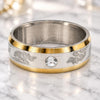 Anillo de Hombre 01.63.0737.07 Acero Inoxidable, Diseño de Libélula, con Cristal Blanca, Pulido, Dos Tonos (Tamaño 7)