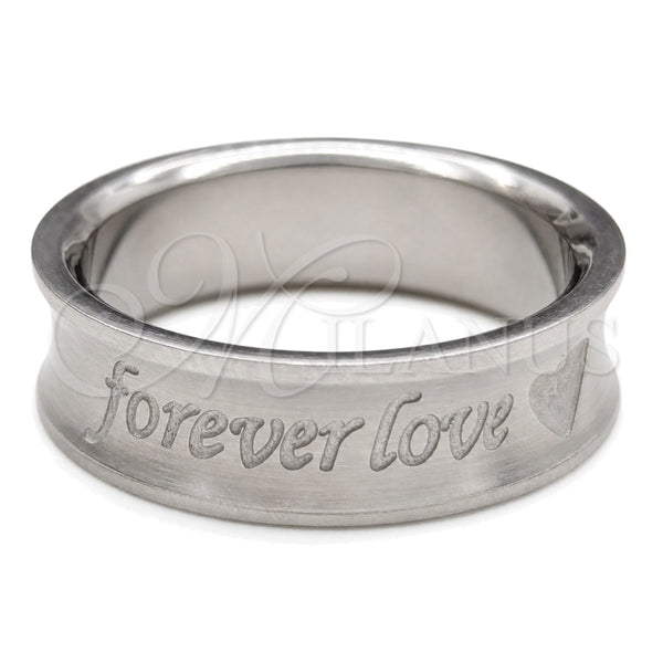 Anillo de Hombre 01.63.0738.07 Acero Inoxidable, Diseño de Amor y Corazón, Pulido, Tono Plateado (Size 7)