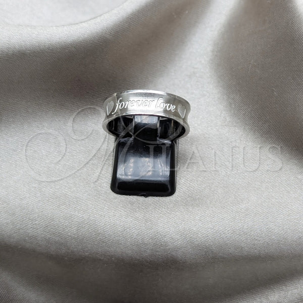 Anillo de Hombre 01.63.0738.07 Acero Inoxidable, Diseño de Amor y Corazón, Pulido, Tono Plateado (Size 7)