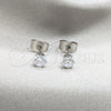 Arete Dormilona 02.63.2849 Acero Inoxidable, con Blanca Zirconia Cubica, Mate, Tono Plateado