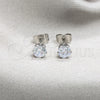 Arete Dormilona 02.63.2850 Acero Inoxidable, con Blanca Zirconia Cubica, Mate, Tono Plateado