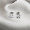 Arete Dormilona 02.63.2851 Acero Inoxidable, con Blanca Zirconia Cubica, Mate, Tono Plateado