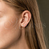 Arete Dormilona 02.63.2852 Acero Inoxidable, con Blanca Zirconia Cubica, Mate, Tono Plateado