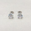 Arete Dormilona 02.63.2853 Acero Inoxidable, con Blanca Zirconia Cubica, Mate, Tono Plateado