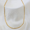 Gargantilla Basica 04.32.0567.20 Oro Laminado, Diseño de Cubana Pave, Pulido, Tono Dorado (04 MM Thickness, 20 Inches Length)