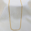 Gargantilla Basica 04.32.0569.22 Oro Laminado, Diseño de Cubana Pave, Pulido, Tono Dorado (03 MM Thickness, 22 Inches Length)