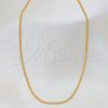 Gargantilla Basica 04.32.0570.16 Oro Laminado, Diseño de Cubana, Pulido, Tono Dorado (02 MM Thickness, 16 Inches Length)