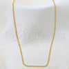 Gargantilla Basica 04.32.0570.20 Oro Laminado, Diseño de Cubana, Pulido, Tono Dorado (02 MM Thickness, 20 Inches Length)