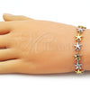 Pulsera Tennis 03.341.0244.07 Oro Laminado, Diseño de Estrella, Pulido, Dos Tonos (Thickness, 7 Inches Length)