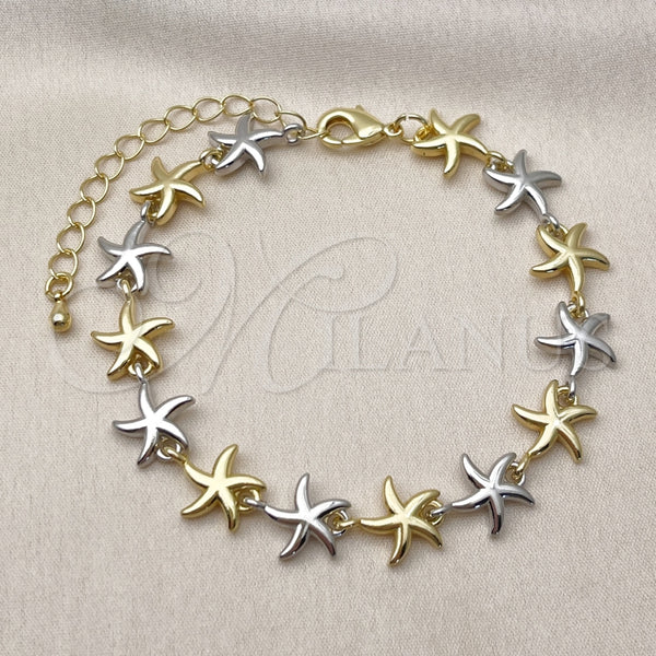 Pulsera Tennis 03.341.0244.07 Oro Laminado, Diseño de Estrella, Pulido, Dos Tonos (Thickness, 7 Inches Length)