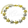Pulsera Tennis 03.341.0244.07 Oro Laminado, Diseño de Estrella, Pulido, Dos Tonos (Thickness, 7 Inches Length)