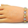 Pulsera Tennis 03.341.0245.07 Oro Laminado, Diseño de Concha, Pulido, Dos Tonos (Thickness, 7 Inches Length)
