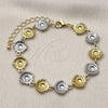 Pulsera Tennis 03.341.0245.07 Oro Laminado, Diseño de Concha, Pulido, Dos Tonos (Thickness, 7 Inches Length)