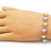 Pulsera Tennis 03.341.0246.07 Oro Laminado, Diseño de Concha y Bola, con Marfil Perla, Pulido, Dos Tonos (Thickness, 7 Inches Length)