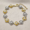 Pulsera Tennis 03.341.0246.07 Oro Laminado, Diseño de Concha y Bola, con Marfil Perla, Pulido, Dos Tonos (Thickness, 7 Inches Length)
