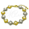 Pulsera Tennis 03.341.0246.07 Oro Laminado, Diseño de Concha y Bola, con Marfil Perla, Pulido, Dos Tonos (Thickness, 7 Inches Length)