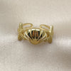 Anillo Elegante 01.341.0168 Oro Laminado, Diseño de Concha y Estrella, Pulido, Tono Dorado (One size fits all)