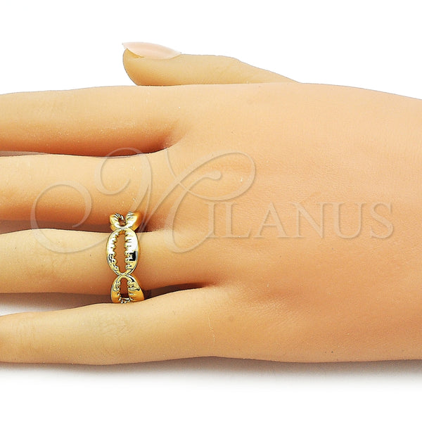 Anillo Elegante 01.341.0171 Oro Laminado, Diseño de Concha, Pulido, Tono Dorado (One size fits all)