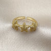 Anillo Elegante 01.341.0172 Oro Laminado, Diseño de Estrella, Mate, Tono Dorado (One size fits all)