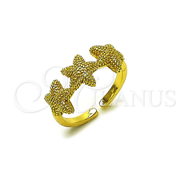 Anillo Elegante 01.341.0172 Oro Laminado, Diseño de Estrella, Mate, Tono Dorado (One size fits all)