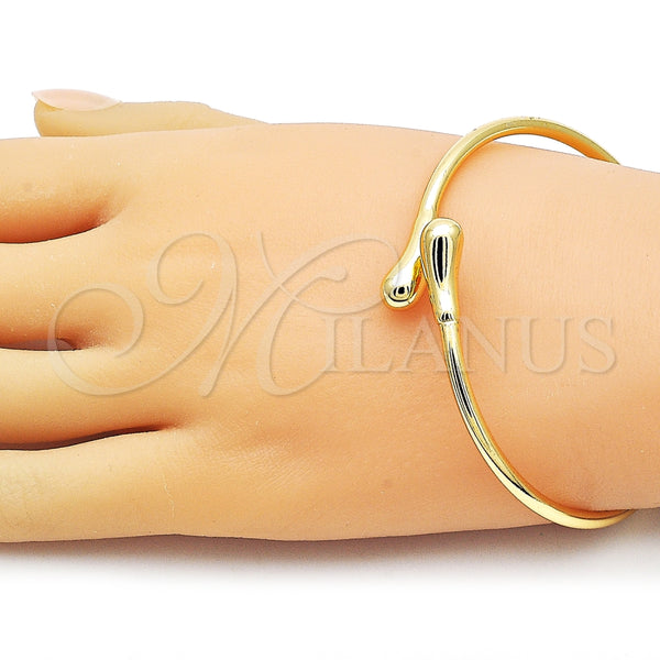 Aro Individual 07.170.0073 Oro Laminado, Diseño de Gota, Pulido, Tono Dorado (Grosor 03 MM, Talla Unica)
