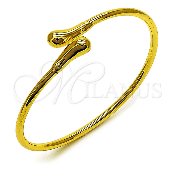 Aro Individual 07.170.0073 Oro Laminado, Diseño de Gota, Pulido, Tono Dorado (Grosor 03 MM, Talla Unica)