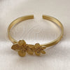 Aro Individual 07.170.0074 Oro Laminado, Diseño de Flor, Diamantado, Tono Dorado (Thickness, One size fits all)