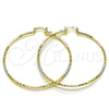 Argolla Extra Grande 02.170.0523.60 Oro Laminado, Diamantado, Tres Tonos