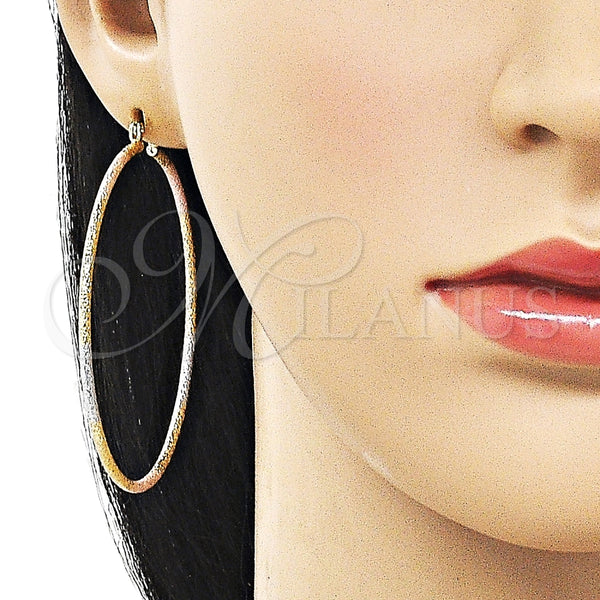 Argolla Grande 02.170.0528.60 Oro Laminado, Mate, Tres Tonos