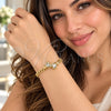 Pulsera Elegante 03.213.0366.07 Oro Laminado, Diseño de Corazón y Torcido, con Zirconia Cubica Blanca, Pulido, Tono Dorado (Grosor 04 MM, 7 Pulgadas de Largo)